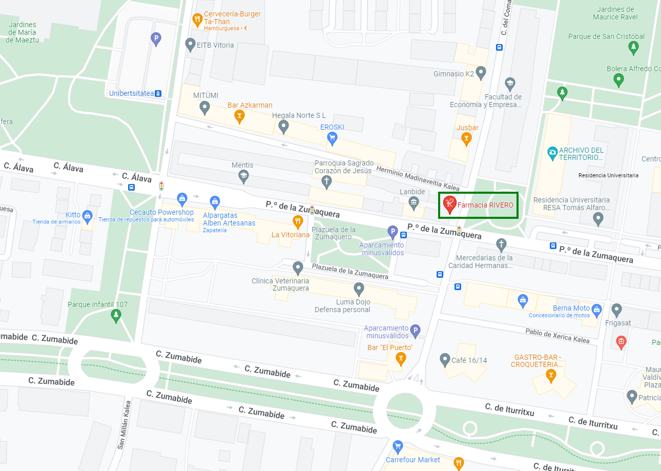 Localización de la farmacia Rivero